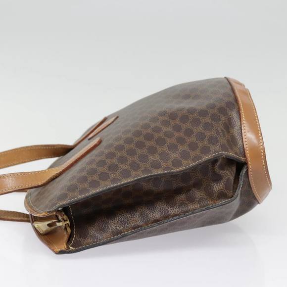 CELINE Macadam Canvas Shoulder Bag PVC Leather Brown Auth 92566 - Picture 3 of 16